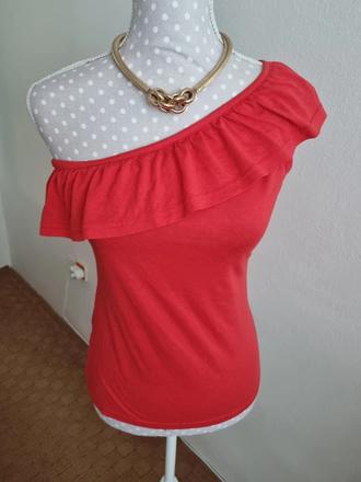 Červený top na jedno rameno s, s