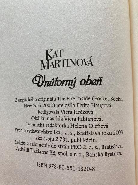 Vnútorný oheň kat martinová (2008), 