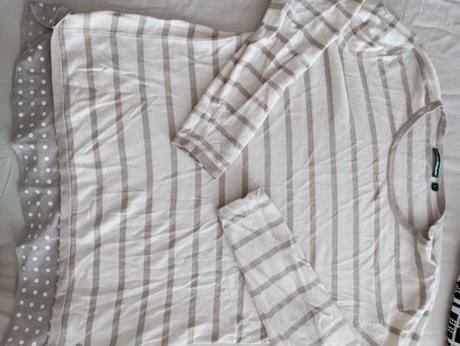 Bledé pásikavé tričko, l