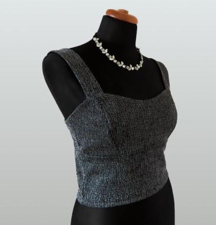 Terranova lurexový cropptop veľ.m + shein zadarmo, terranova,m