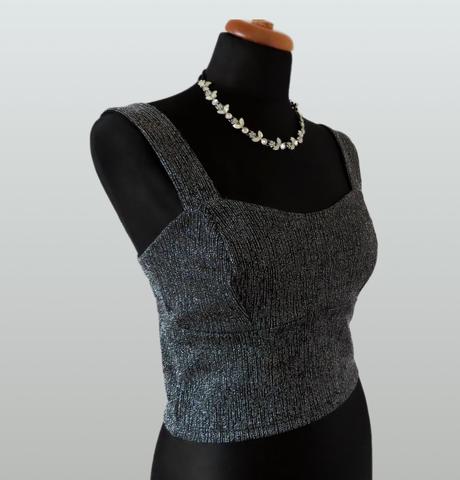 Terranova lurexový cropptop veľ.m + shein zadarmo, terranova,m