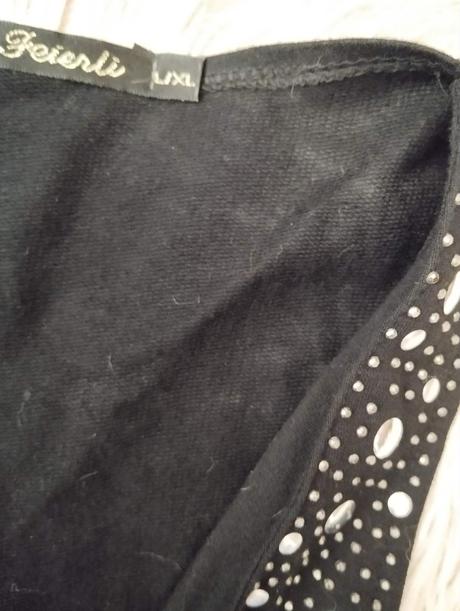 Dámska čierna vesta s strapcami, l