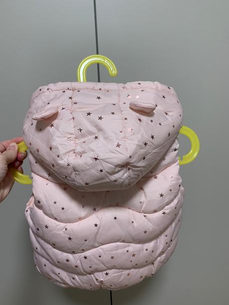 Detská svetloružová zateplená vesta s kapucňou, 92