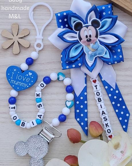 Šnúrka na cumlik a mašla na kočík disney,