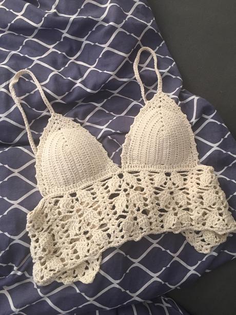 Háčkovaný letný top, s