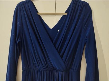 Modré šaty s trblietkami, xxl