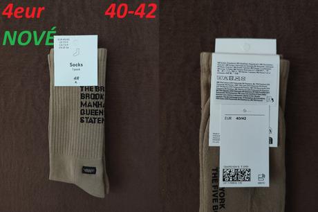 Ponožky dlhé new york 5 boroughs béžové, h&m,40 / 42