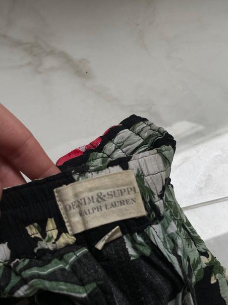 Čierne nohavice s tropickým vzorom  ralph lauren, ralph lauren,xs