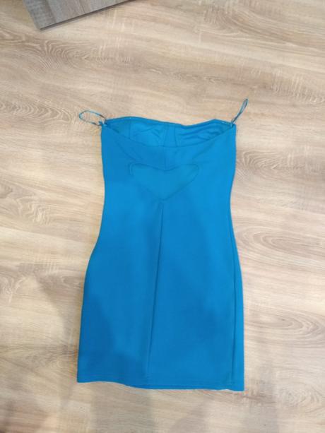 Tyrkysovomodre saty so srdieckom, fishbone,m