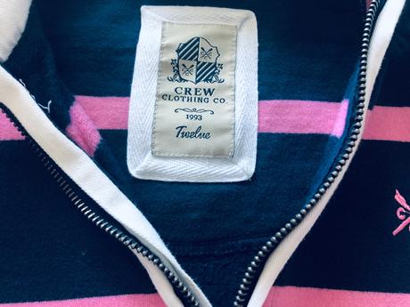 Dámska pásikavá mikina crew clothing na zips, l