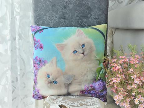 Obliečka na vankúš s mačičkami-42x42cm, 