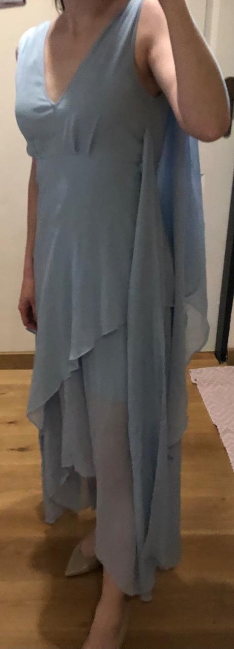 Bledomodré vílovské spoločenské šaty asos s, 36