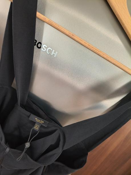 Massimo dutti čierny bavlnený top l, l