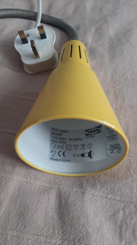 Upinacia žltá lampa kvart 40w uk zastrcka, 