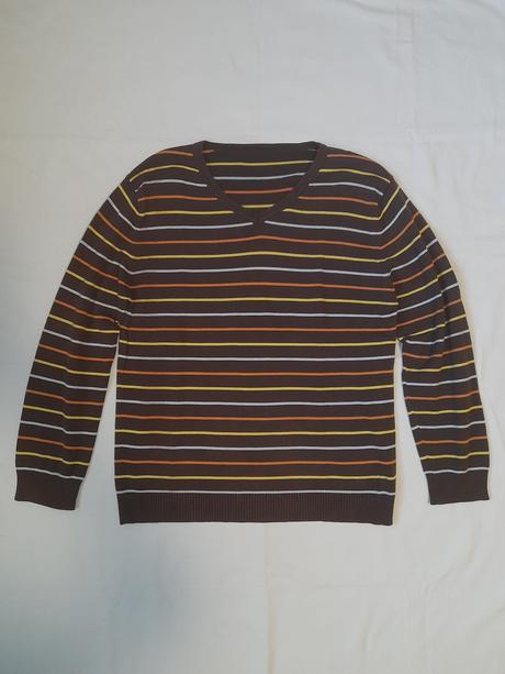 Čierny pansky sveter pásikavý, reserved,m