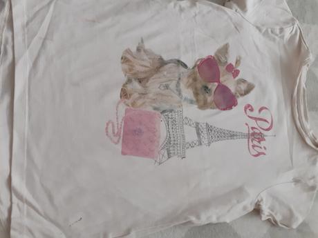 Biele dievcenske tricko s obrazkom psika, idexe,116