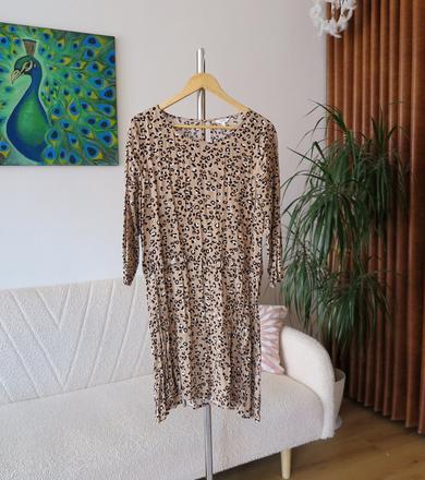 Štýlové leopardie šaty mbym, l