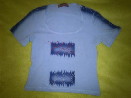 Modre kratsie tricko, s