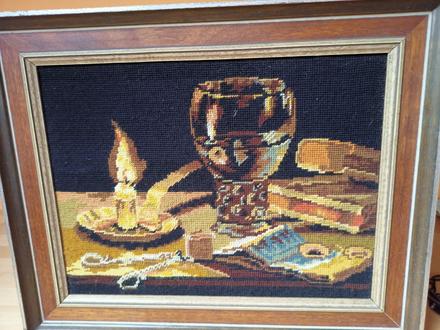 Pekný vyšivaný obraz,