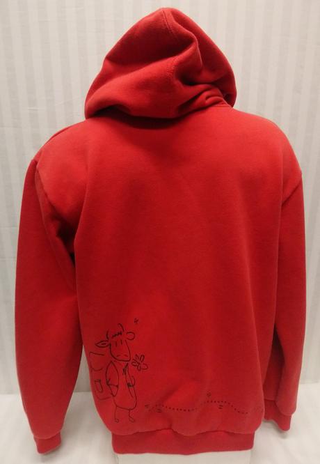 Pánska červená mikina klokanka s motívmi, mc shirt, m