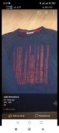 Tričko s dlhým rukávom, 140