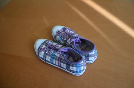 Plátenky fialove káro - v.33, protetika,33