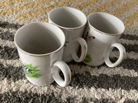 Retro hrnčeky zvieratá,