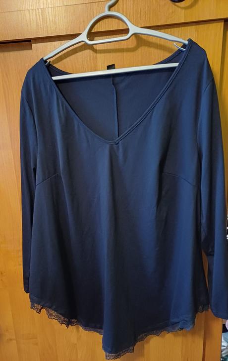 Damska cierna tunika s čipkou xxxl, xxxl