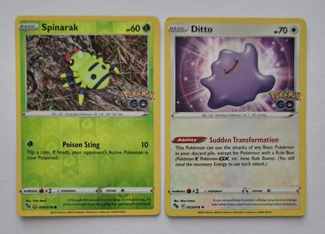 Pokémon go karta "spinarak / ditto",