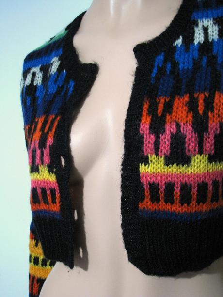 Farebný crop svetrík - bolerko, m