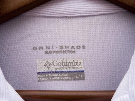 Biele vrúbkované tričko, columbia,l