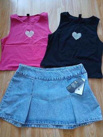 Nová minisukňa a dve tielka, xxl