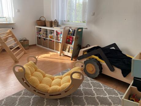 Montessori hojdačka s vankúšom b85 zelená smaragd,