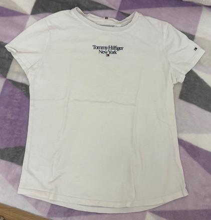 Tommy hilfiger tričko biele unisex, tommy hilfiger,140