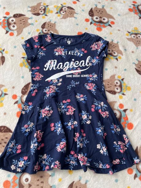 Šaty modré s kvetmi, f&f,116