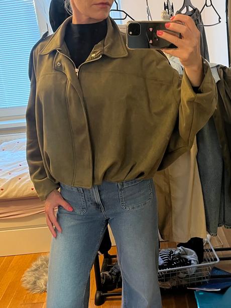 Dánska semišová bunda bomber, s