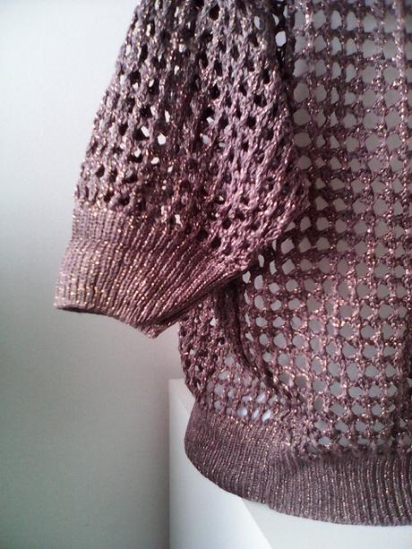 Bronzový háčkovaný pulóvrik, s