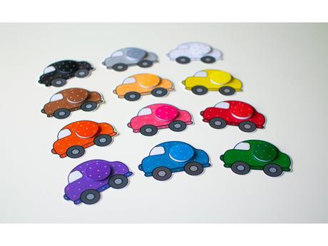 Montessori priraďovanie farieb autíčka suchý zips, 