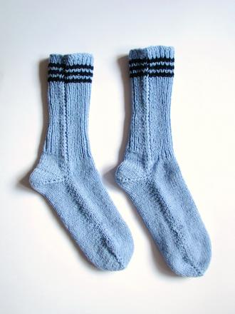 Vyššie svetlomodré štrikované ponožky, 40 / 42