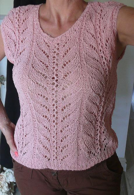 Háčkované tričko-top m-l, m