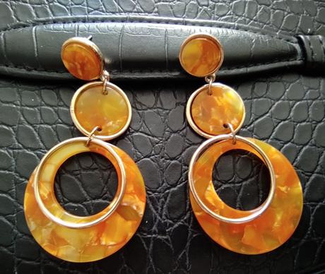 Oranžové visiace náušnice, 
