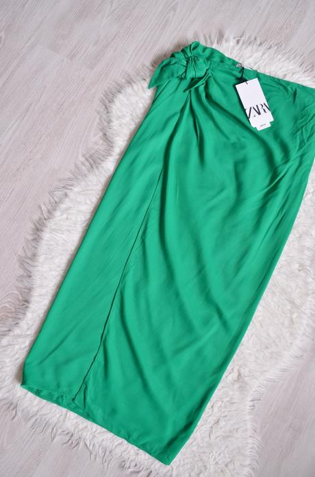 Zara midi sukňa na zaväzovanie, zara,m