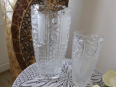 Veľká malá kryštálová váza -top top stav,, 