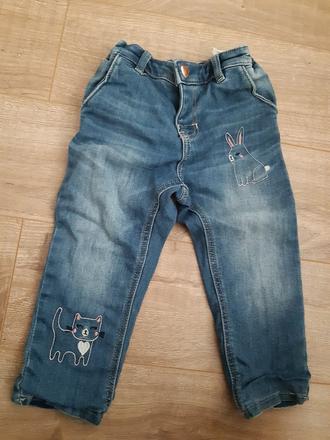 Zateplené rifle pre dievčatko, h&m,92