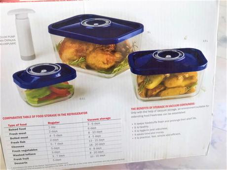 Vákuové sklenené dózy na potraviny, 