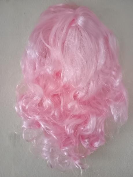 Ružová parochňa sofi - vlnité dlhé vlasy, 