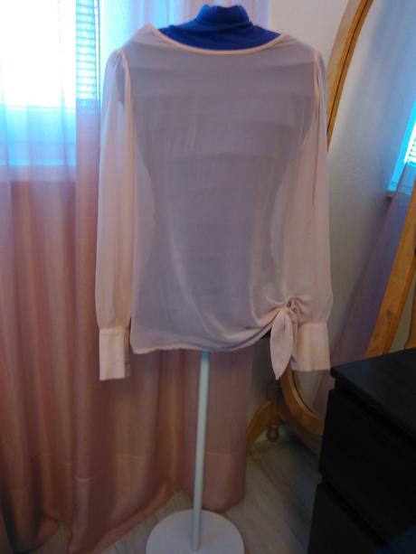 Transparentná púdrová halenka, new look,s