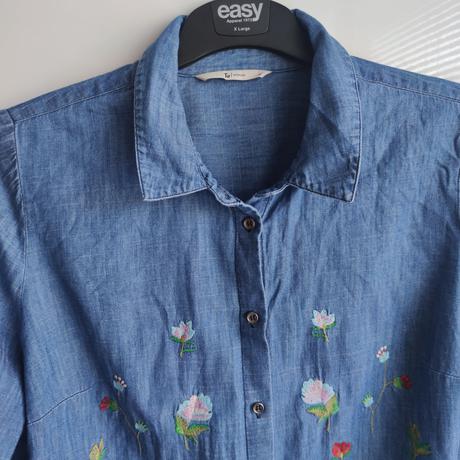 Vyšivaná riflová košeľa super stav, tu,42