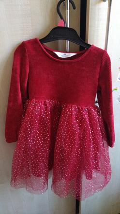 Bordové šaty, h&m,104