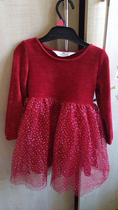 Bordové šaty, h&m,104